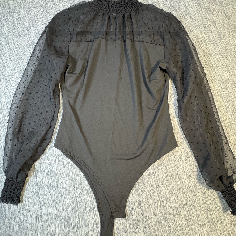 Sheer Black Long Sleeve Bodysuit
